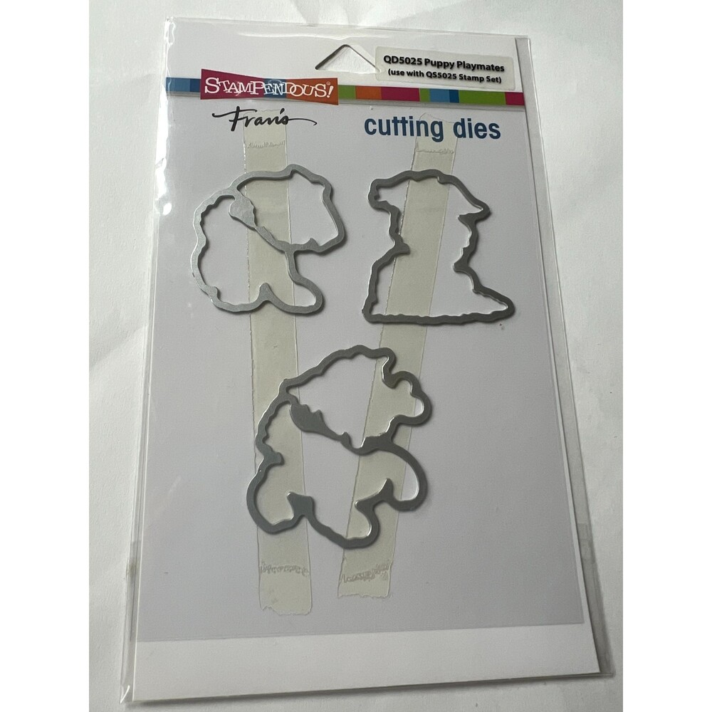 STAMPENDOUS clear stamps & cutting dies QD5025 Puppy Playmates